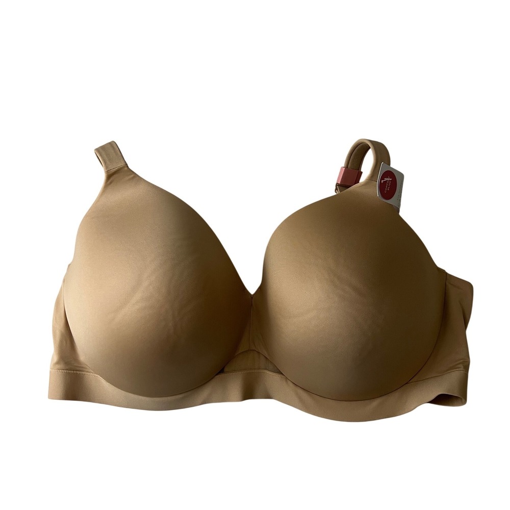Cacique Comfort Bliss Bra Women 46DDD Tan Beige Lightly Lined Full Coverage